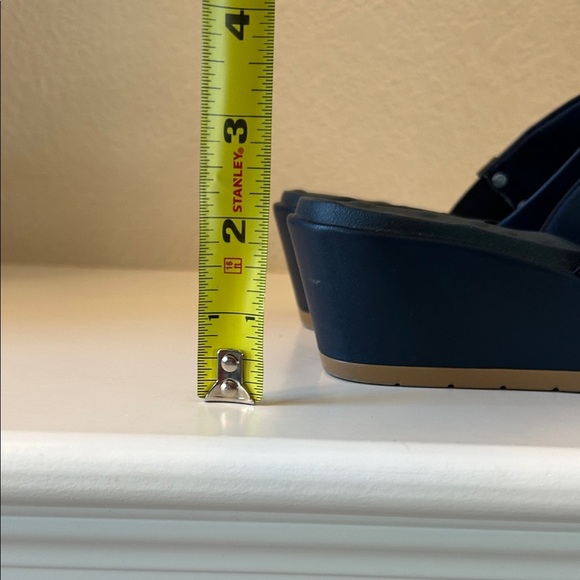 Malu Navy Blue Slide Sandals with Gold Accent - Picture 11 of 11